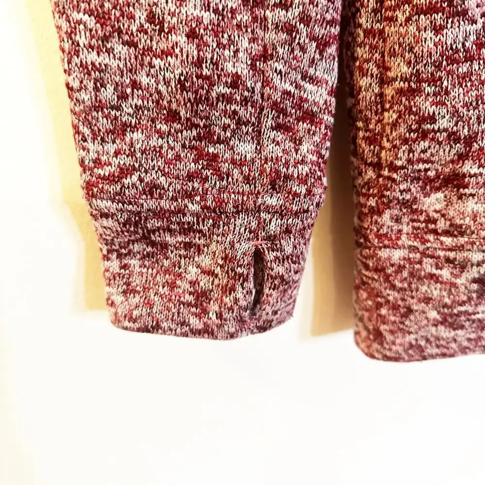 Roots Kids Fleece Sweater sz XL (14) Burgundy Full Zip Sweater